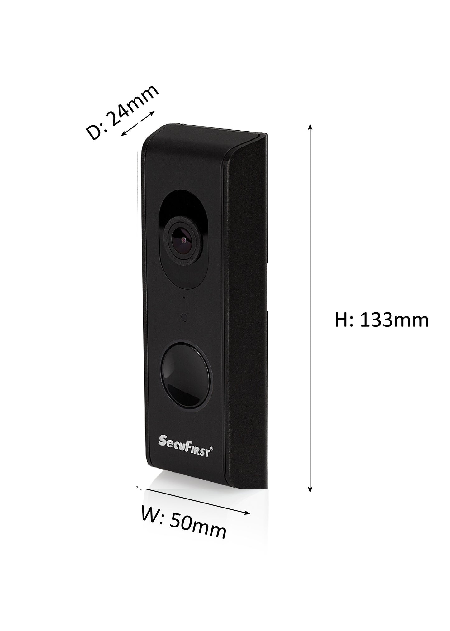SecuFirst Wi-Fi deurbel met draadloze bel 1080P Zwart (DID701BB) + 32GB micro sd kaart