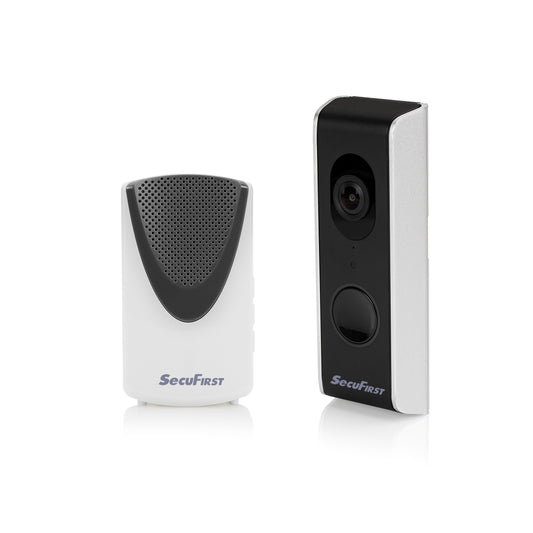 SecuFirst Wi-Fi deurbel met draadloze bel 1080P Zwart / Zilver (DID701B) + 32GB micro sd kaart