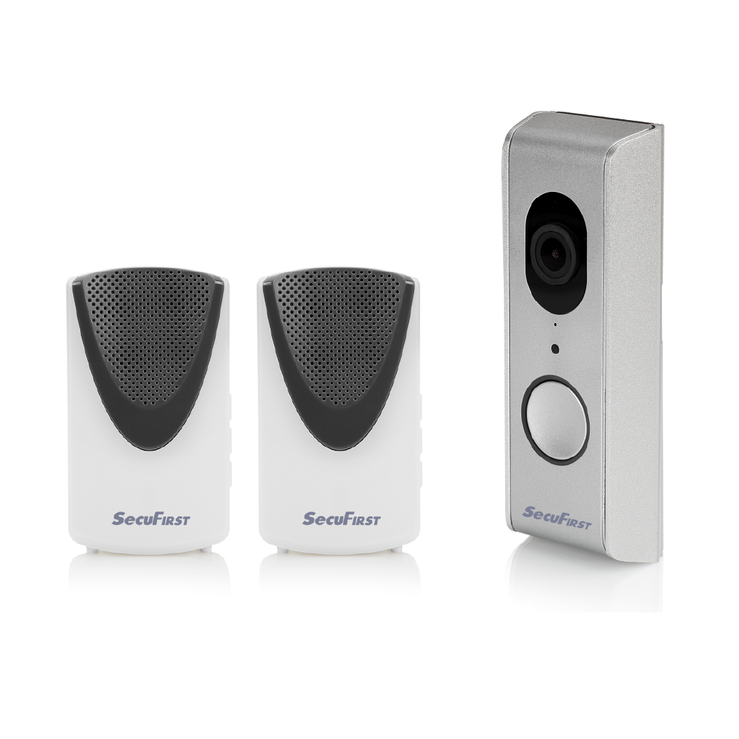 SecuFirst Wi-Fi deurbel met draadloze bel 1080P Zilver (DID701S+)
