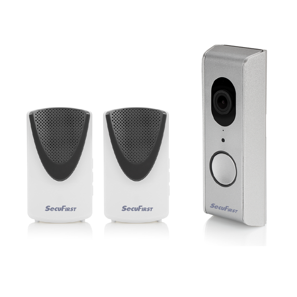 SecuFirst Wi-Fi deurbel met draadloze bel 1080P Zilver (DID701S+)