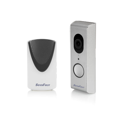 SecuFirst Wi-Fi deurbel met draadloze bel 1080P Zilver (DID701S)+ 32GB micro sd kaart