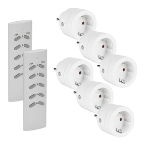 SEC24 Schakelaarset met 2 afstandsbedieningen 8-delig Wit - Voor Binnen - 3680W (HAF760S2)