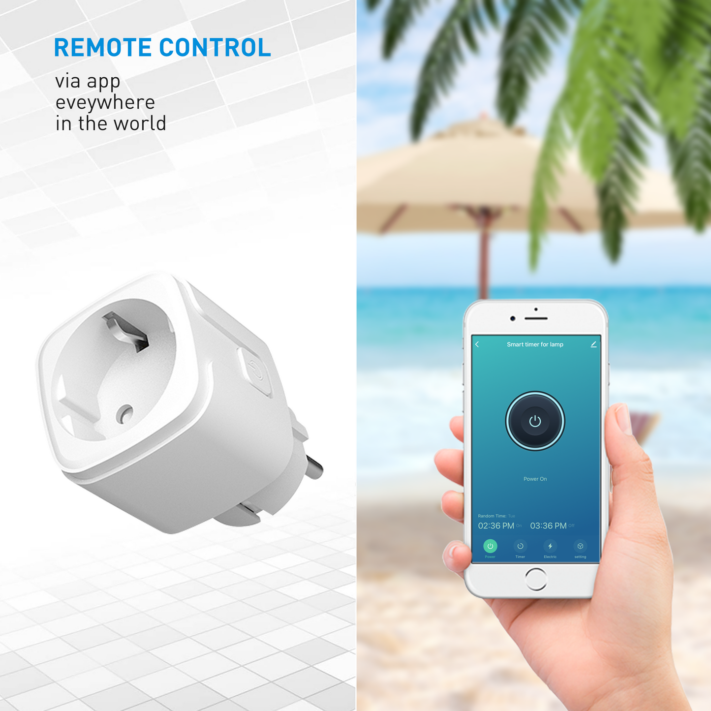 SEC24 2x Slimme stekker WiFi plug met digitale timer 16A- Tijdschakelaar - Werkt met Google Home en Alexa - Voor binnen gebruik (HAS860V2)