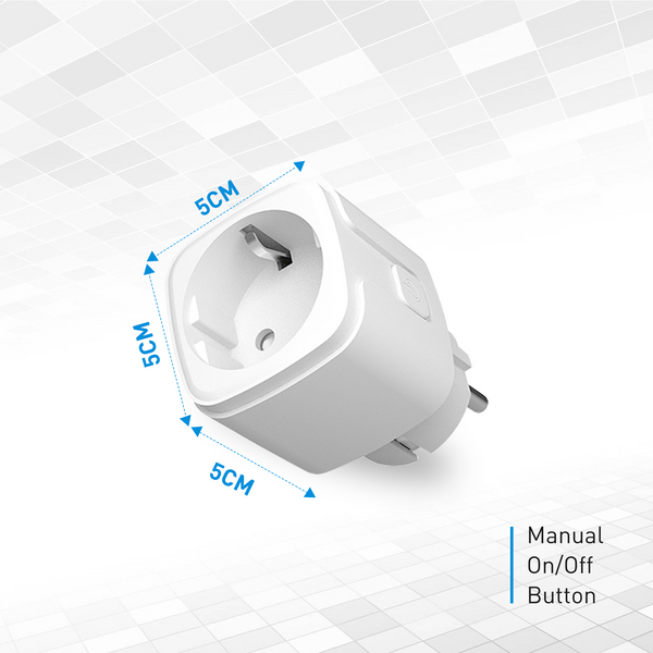 SEC24 Slimme stekker WiFi plug met digitale timer 16A- Tijdschakelaar - Energiemeter - Werkt met Google Home en Alexa - Voor binnen gebruik (HAS860)