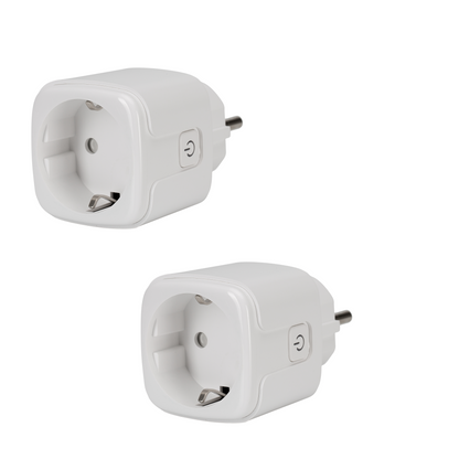SEC24 2x Slimme stekker WiFi plug met digitale timer 16A- Tijdschakelaar - Werkt met Google Home en Alexa - Voor binnen gebruik (HAS860V2)