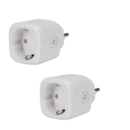 SEC24 2x Slimme stekker WiFi plug met digitale timer 16A- Tijdschakelaar - Werkt met Google Home en Alexa - Voor binnen gebruik (HAS860V2)