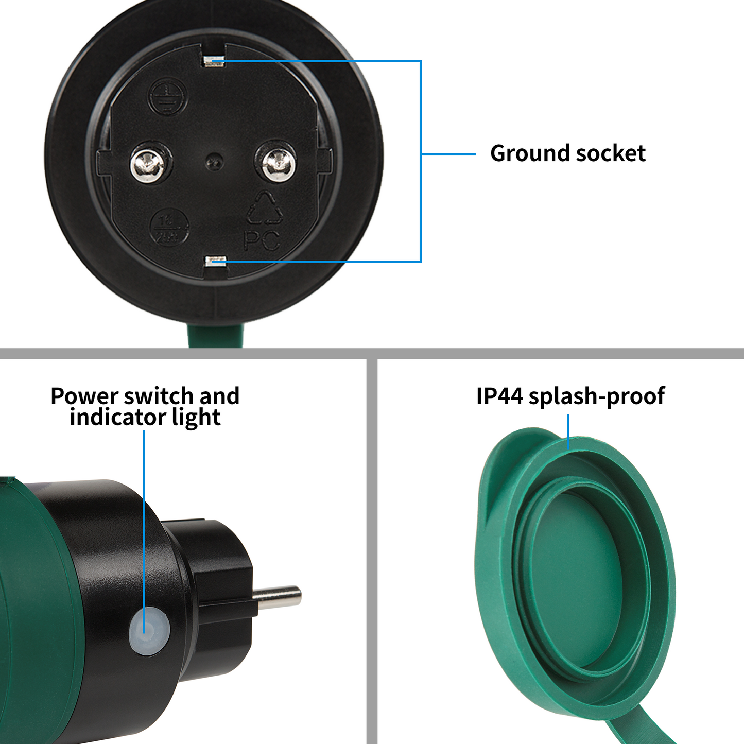 SEC24 2x Slimme stekkers WiFi plug met digitale timer 16A- Tijdschakelaar - Werkt met Google Home en Alexa - Voor buiten gebruik (HAS880V2)