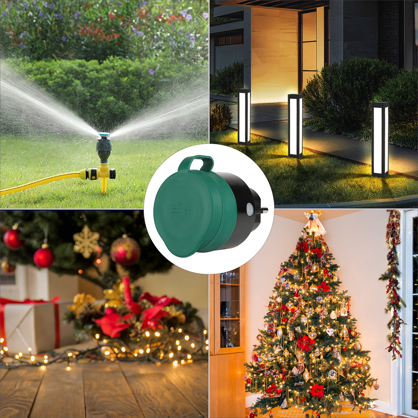 SEC24 2x Slimme stekkers WiFi plug met digitale timer 16A- Tijdschakelaar - Werkt met Google Home en Alexa - Voor buiten gebruik (HAS880V2)