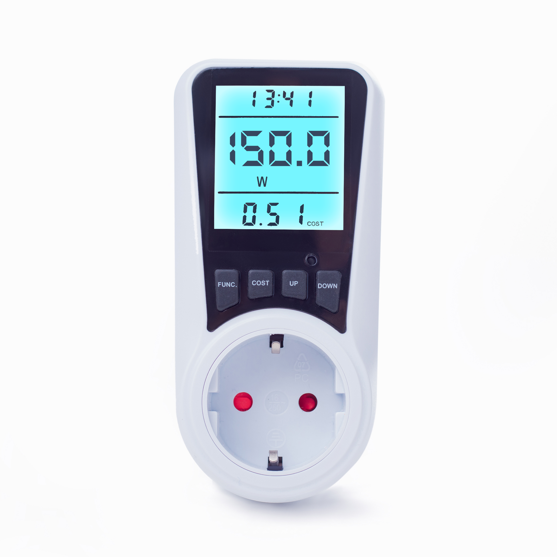 Eaxus® Set of 4 Energy Cost Meter Socket with Display - Power Meter Eaxus® Set of 4 Energy Cost Meter Socket with Display - Power Meter