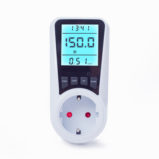 SEC24 Energiemeter met Led verlicht display - Verbruiksmeter - Stroomverbruik meter - Elektriciteitsmeter - Energie besparen - voor het meten van Watt/Ampère/Voltage/KWH (KWH230)