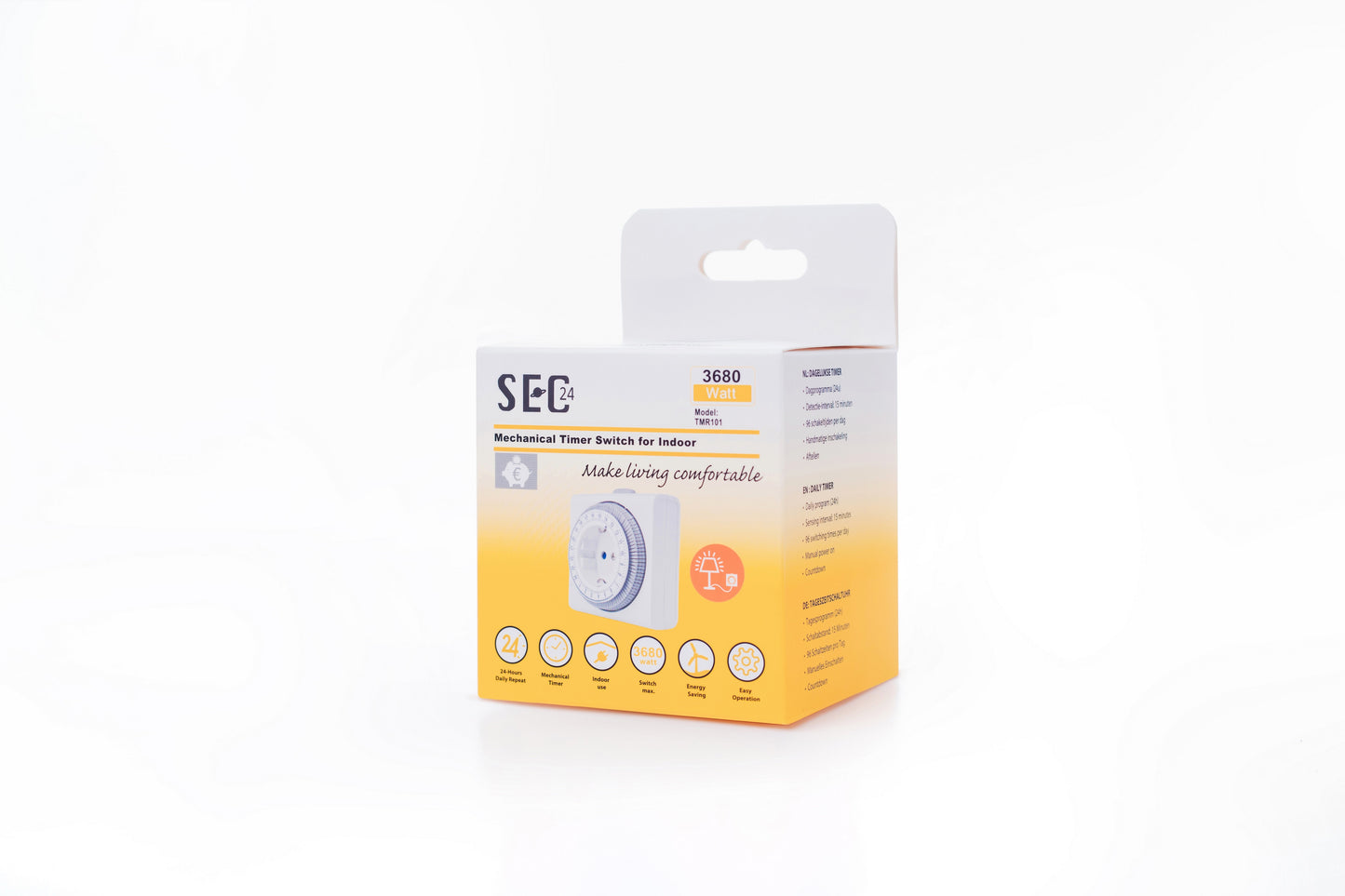 SEC24 Tijdschakelaar Mechanisch voor Binnen gebruik - 230V 3680W - Energie besparen (TMR101)
