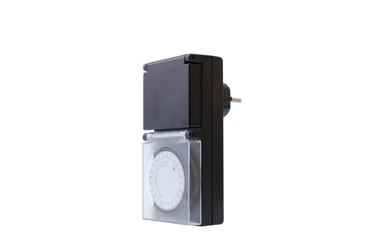 SEC24 2x Tijdschakelaar Mechanisch voor Buiten gebruik - IP44 - 230V 3680W - Energie besparing (TMR201V2)